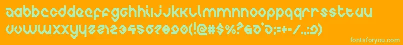 charliesanglescond-Schriftart – Grüne Schriften auf orangefarbenem Hintergrund