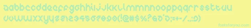 charliesanglescond Font – Green Fonts on Yellow Background