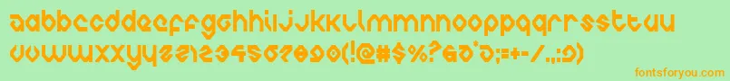 charliesanglescond Font – Orange Fonts on Green Background