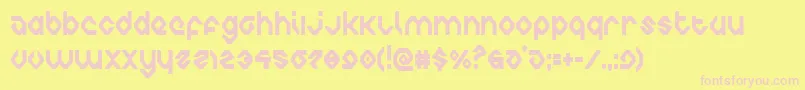 charliesanglescond Font – Pink Fonts on Yellow Background