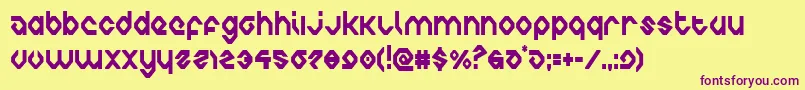 charliesanglescond Font – Purple Fonts on Yellow Background