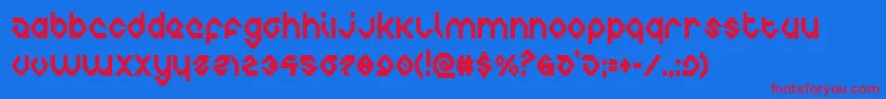 charliesanglescond Font – Red Fonts on Blue Background