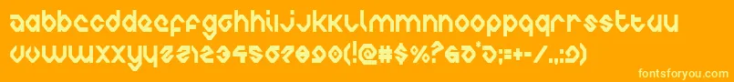 charliesanglescond Font – Yellow Fonts on Orange Background