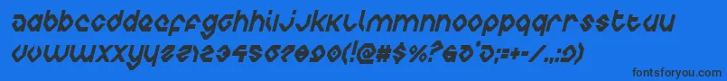 charliesanglescondital Font – Black Fonts on Blue Background