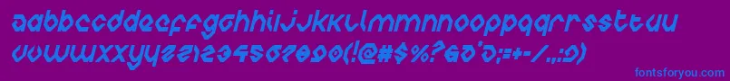 フォントcharliesanglescondital – 紫色の背景に青い文字