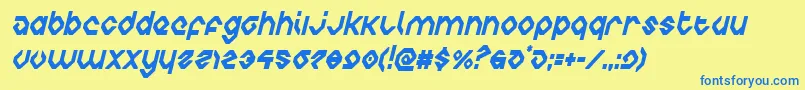Шрифт charliesanglescondital – синие шрифты на жёлтом фоне