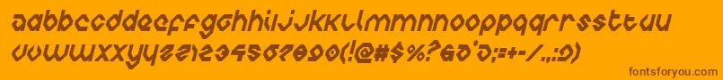 charliesanglescondital-Schriftart – Braune Schriften auf orangefarbenem Hintergrund