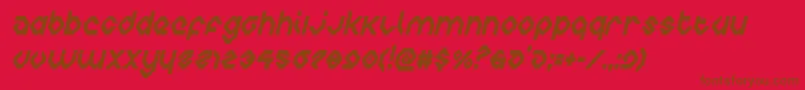 フォントcharliesanglescondital – 赤い背景に茶色の文字