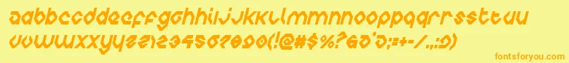 Шрифт charliesanglescondital – оранжевые шрифты на жёлтом фоне