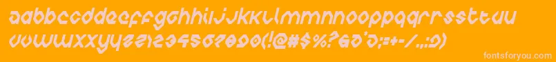 charliesanglescondital-Schriftart – Rosa Schriften auf orangefarbenem Hintergrund