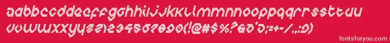 charliesanglescondital-Schriftart – Rosa Schriften auf rotem Hintergrund