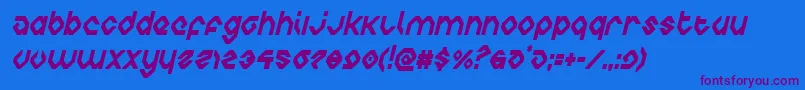 charliesanglescondital Font – Purple Fonts on Blue Background