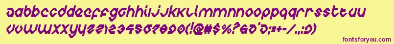 charliesanglescondital-Schriftart – Violette Schriften auf gelbem Hintergrund