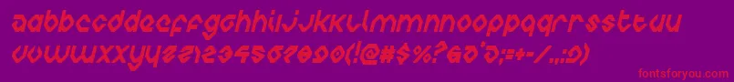 charliesanglescondital-Schriftart – Rote Schriften auf violettem Hintergrund