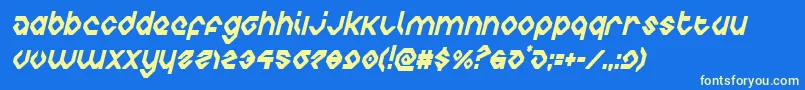 Шрифт charliesanglescondital – жёлтые шрифты на синем фоне