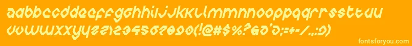 フォントcharliesanglescondital – オレンジの背景に黄色の文字