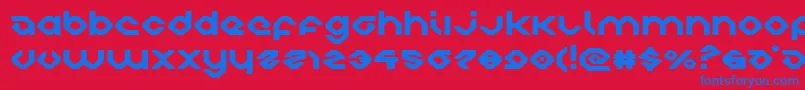 charliesanglesexpand Font – Blue Fonts on Red Background