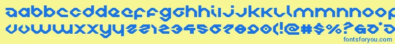 charliesanglesexpand Font – Blue Fonts on Yellow Background