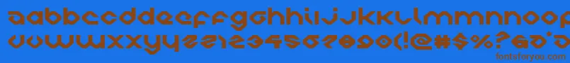 charliesanglesexpand Font – Brown Fonts on Blue Background