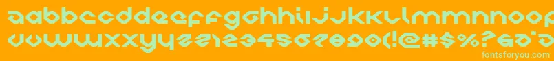 charliesanglesexpand Font – Green Fonts on Orange Background