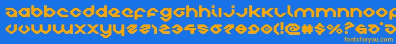 charliesanglesexpand Font – Orange Fonts on Blue Background