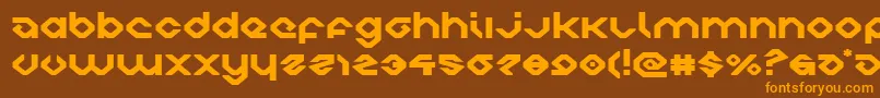 charliesanglesexpand Font – Orange Fonts on Brown Background