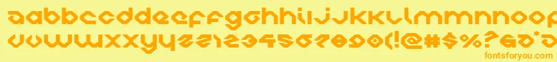 charliesanglesexpand Font – Orange Fonts on Yellow Background