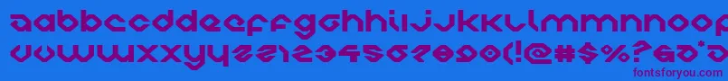 charliesanglesexpand Font – Purple Fonts on Blue Background