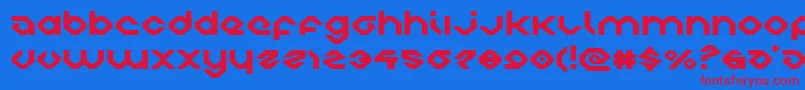 charliesanglesexpand Font – Red Fonts on Blue Background