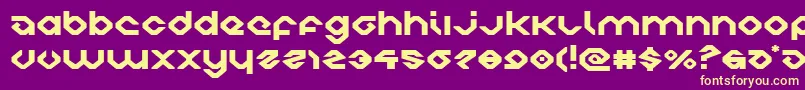 charliesanglesexpand Font – Yellow Fonts on Purple Background