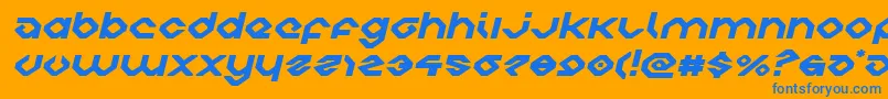 charliesanglesexpandital Font – Blue Fonts on Orange Background