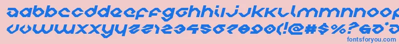 charliesanglesexpandital-Schriftart – Blaue Schriften auf rosa Hintergrund