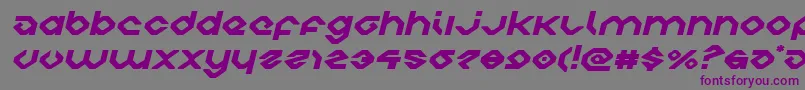 フォントcharliesanglesexpandital – 紫色のフォント、灰色の背景