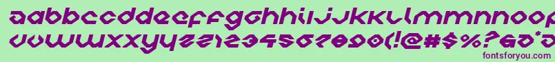 フォントcharliesanglesexpandital – 緑の背景に紫のフォント