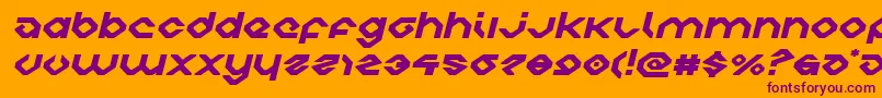 charliesanglesexpandital-Schriftart – Violette Schriften auf orangefarbenem Hintergrund