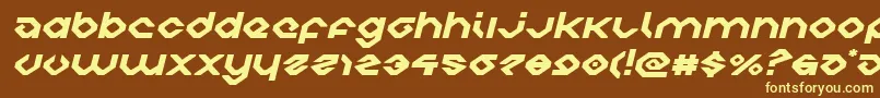 Шрифт charliesanglesexpandital – жёлтые шрифты на коричневом фоне