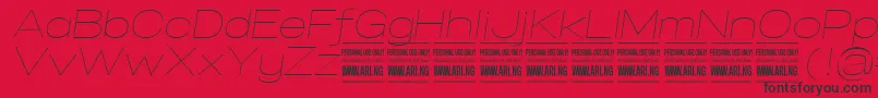 SpecifypersonalExpthinitalic Font – Black Fonts on Red Background