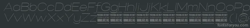 SpecifypersonalExpthinitalic Font – Gray Fonts on Black Background