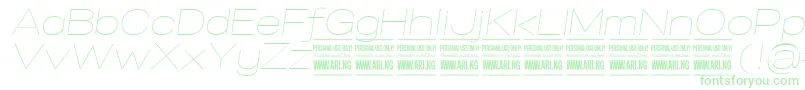 SpecifypersonalExpthinitalic-Schriftart – Grüne Schriften auf weißem Hintergrund