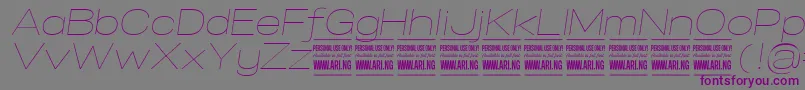 SpecifypersonalExpthinitalic Font – Purple Fonts on Gray Background