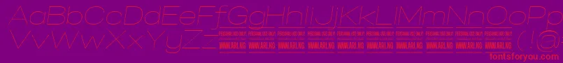 SpecifypersonalExpthinitalic Font – Red Fonts on Purple Background