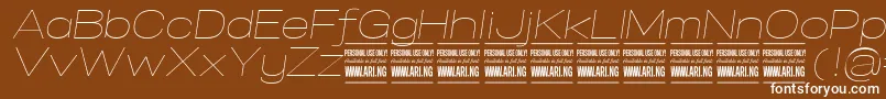 SpecifypersonalExpthinitalic Font – White Fonts on Brown Background