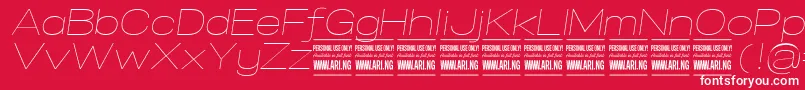 SpecifypersonalExpthinitalic Font – White Fonts on Red Background