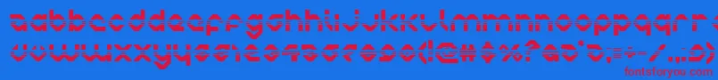 charliesangleshalf-Schriftart – Rote Schriften auf blauem Hintergrund