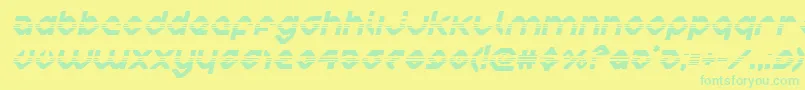 フォントcharliesangleshalfital – 黄色い背景に緑の文字