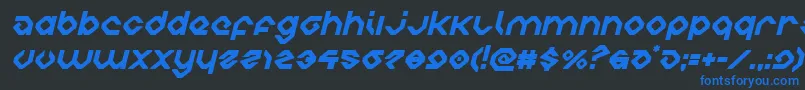 charliesanglesital Font – Blue Fonts on Black Background