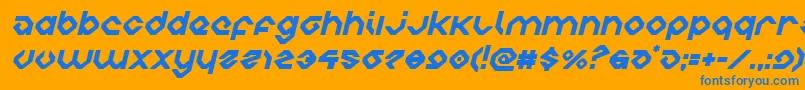 charliesanglesital Font – Blue Fonts on Orange Background