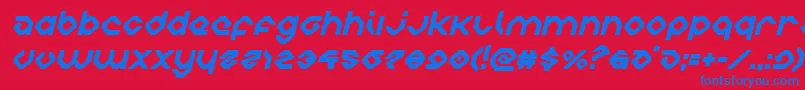 charliesanglesital Font – Blue Fonts on Red Background