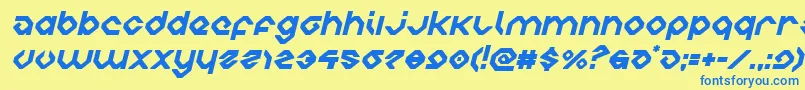 charliesanglesital Font – Blue Fonts on Yellow Background