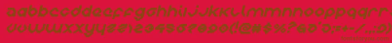 charliesanglesital-Schriftart – Braune Schriften auf rotem Hintergrund